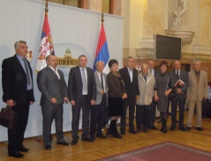 5 November 2013 MP Miodrag Linta with the Mayor of Trebinje and the heads of Eastern Herzegovina municipalities